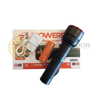 Powerdex PD-6900 Zoomlu Şarjlı El Feneri 20W 2000 Lümen - 2